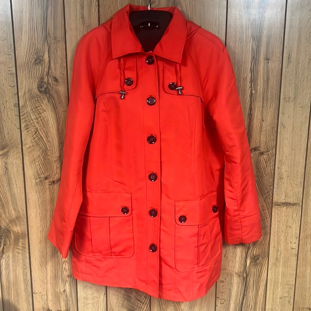 Women’s Dennis Basso Red Trench Coat M